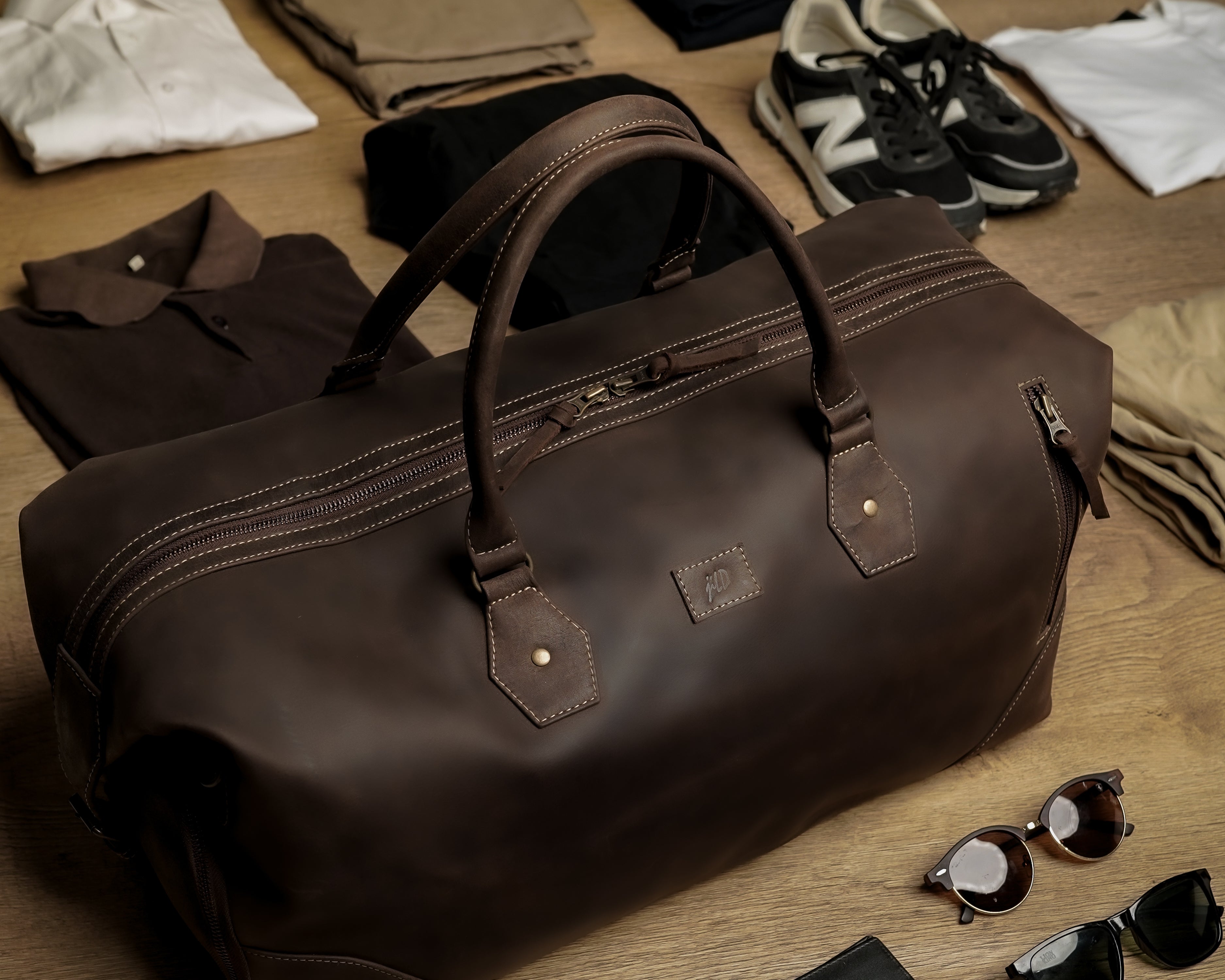 Men's overnight bags leather hotsell