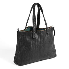 Handmade Woven  Original Leather Bag With Zipper