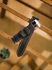 Standard 22mm-Handmade Leather Watch Strap-Croco Style