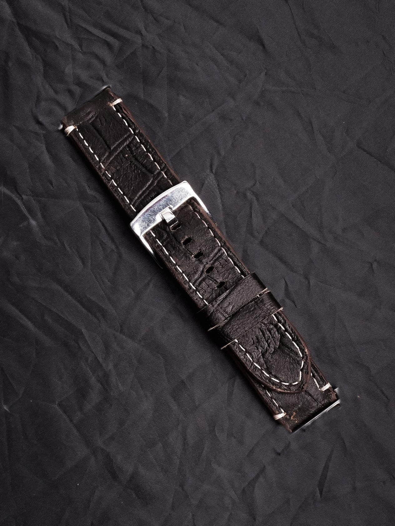 Standard 22mm-Handmade Leather Watch Strap-Croco Style