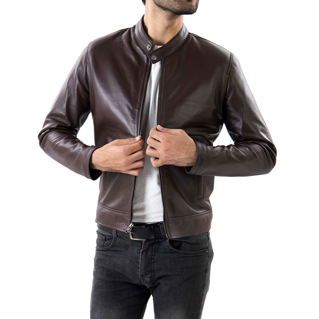 Mens sheep leather jacket best sale