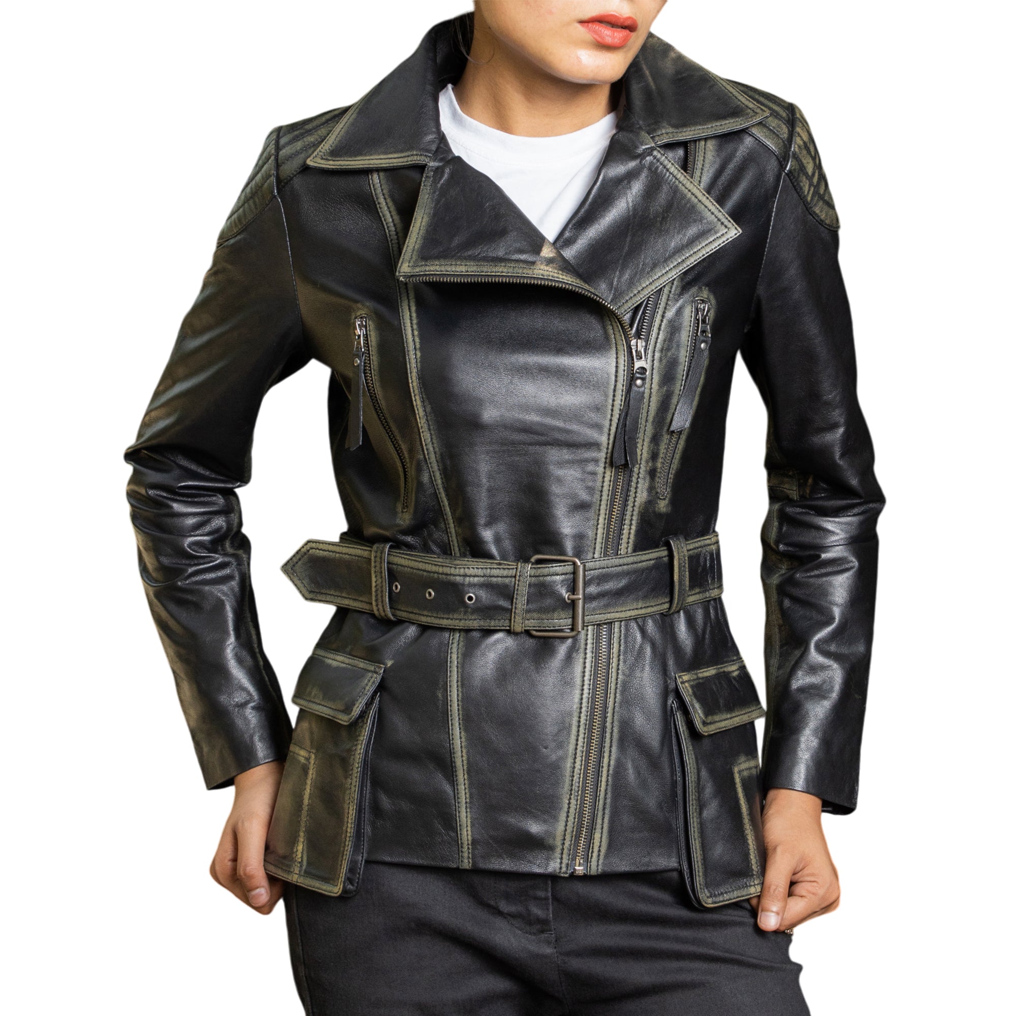 Womens Tailored Stitch Leather Jacket