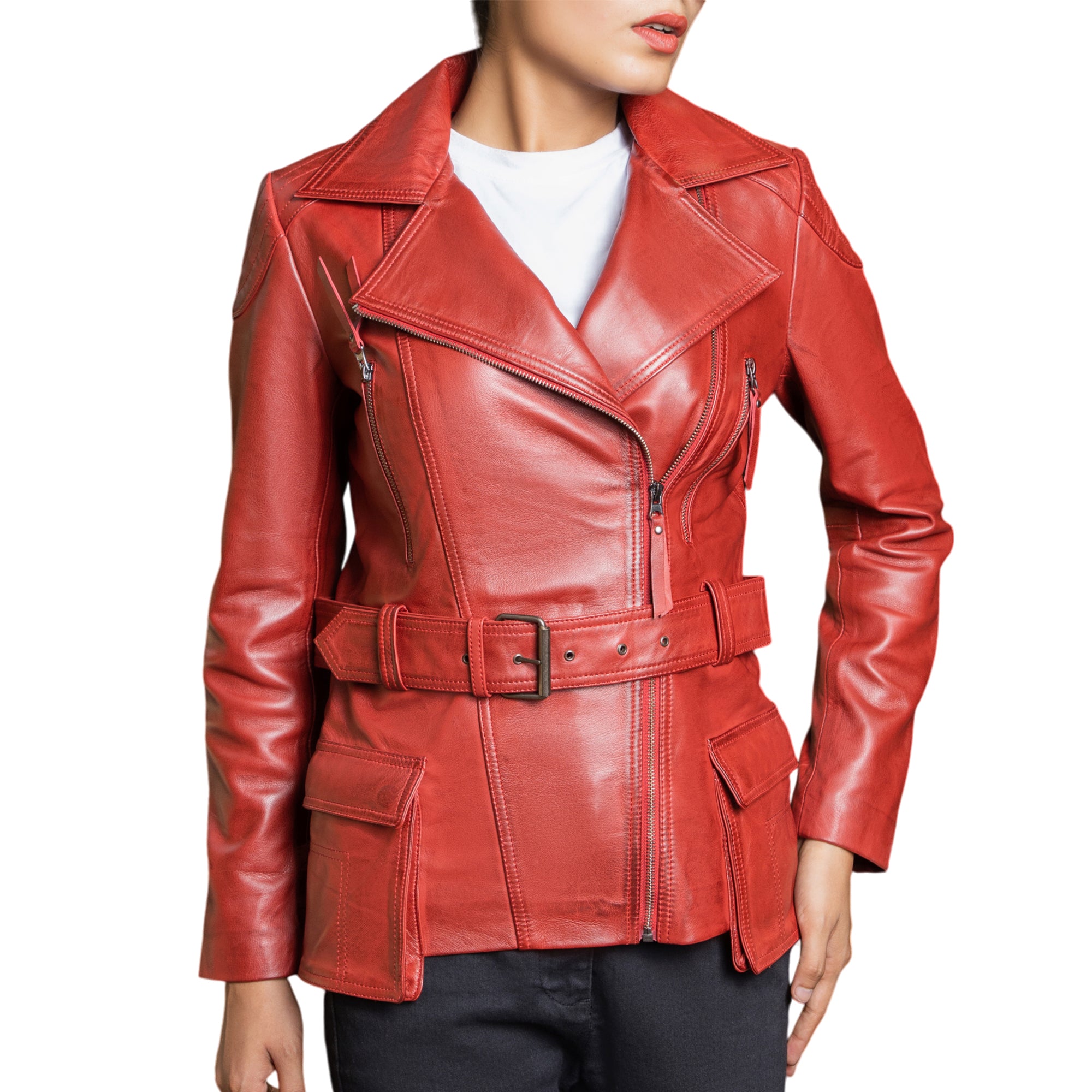 Womens Tailored Stitch Leather Jacket