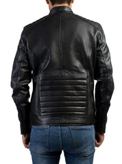 The Bravo Mens Leather Jacket-Black