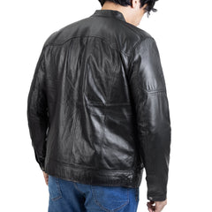 Mens Alpha Rider Black Leather Jacket