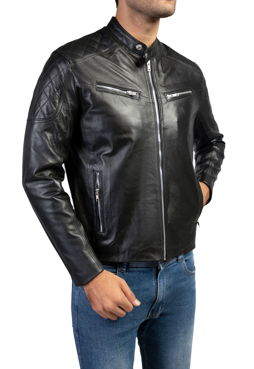 Alpha Mens Leather Jacket-Black – Jild