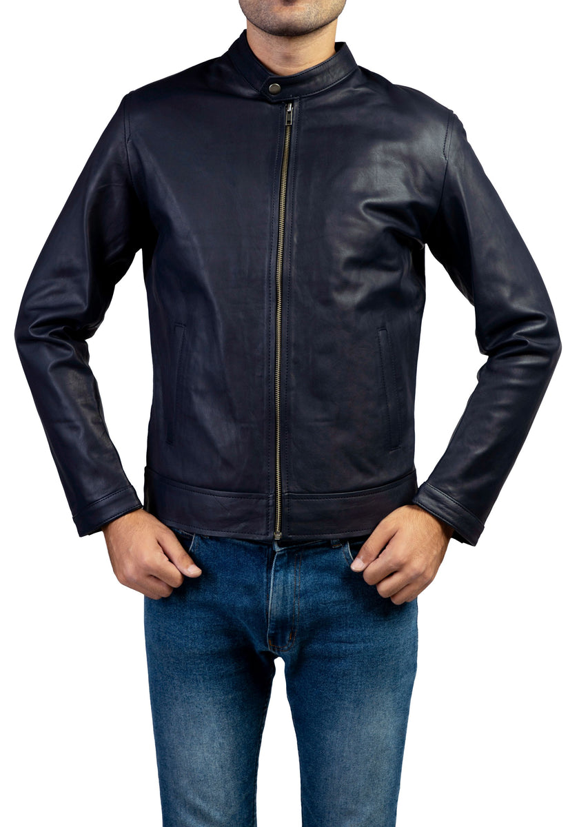 Blue Mens Pure Sheep Leather Jacket – Jild