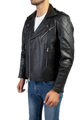 The Biker Mens Leather Jacket-Black