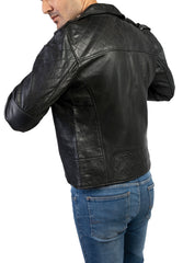 The Biker Mens Leather Jacket-Black