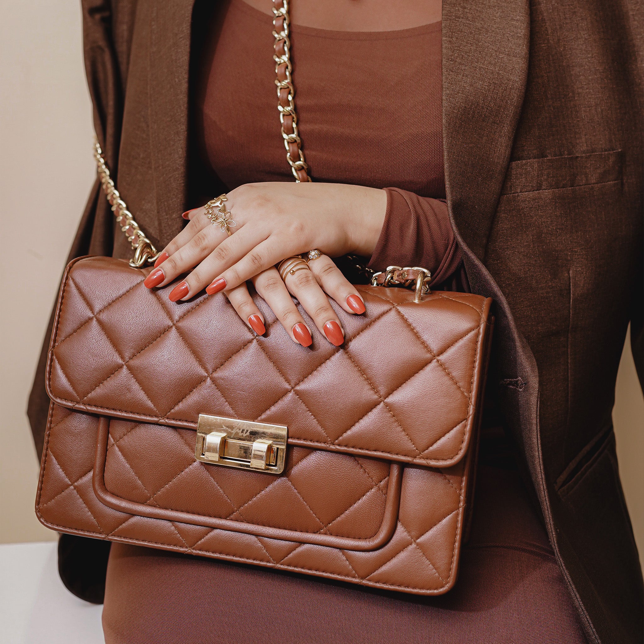 Flora Quilted Crossbody Leather Bag