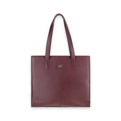 Everyday Women's Leather  Zipper Tote Bag-Maroon Oak