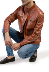 Mens Vintage Handwaxed Leather Jacket