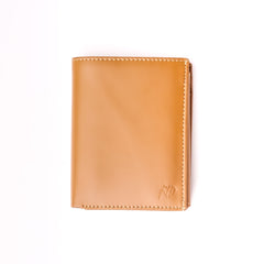 Compact Leather Wallet-Camel