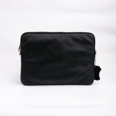 The Folio Sleek Slim Leather Laptop Bag-Black