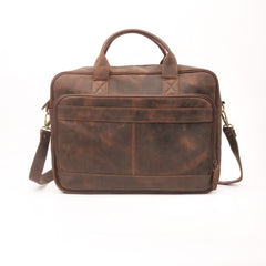 Everyday Companion Leather Laptop Bag-Vintage Dark Brown