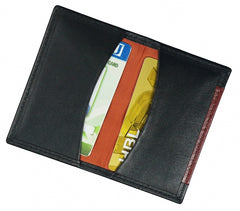 SLIM FIT BIFOLD LEATHER CARD HOLDER BLACK