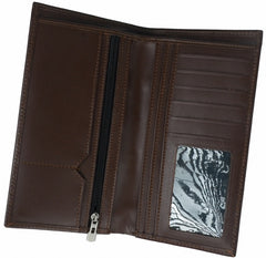 Multi Purpose Leather Long Wallet-CHOCOLATE BROWN