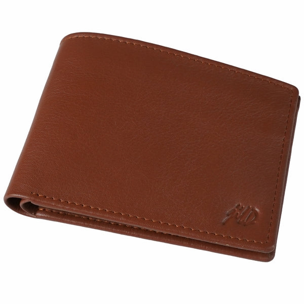 Ultra Slim Bi-fold Natural Butter Soft Cow Leather Mens Wallet