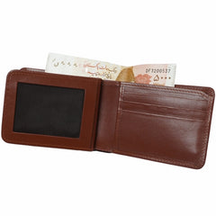 Three Pocket Geniune Leather Mens Wallet- Tan Brown