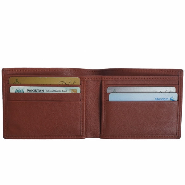 Ultra Slim Bi-fold Natural Butter Soft Cow Leather Mens Wallet